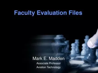Faculty Evaluation Files