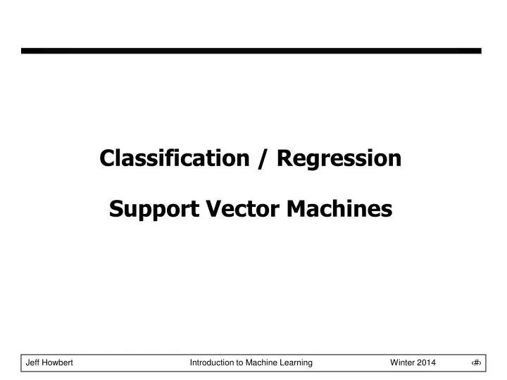 classification regression support vector machines