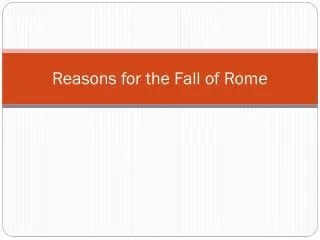 reasons for the fall of rome