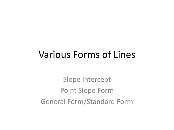 various forms of lines