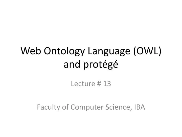 web ontology language owl and prot g