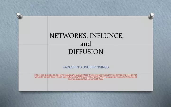 networks influnce and diffusion
