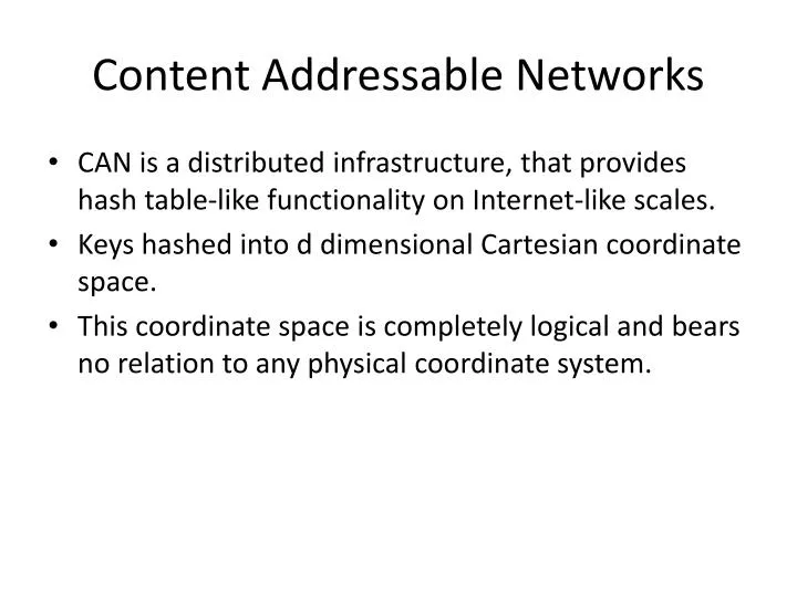 content addressable networks