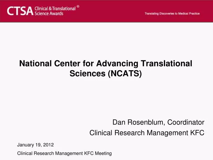 national center for advancing translational sciences ncats
