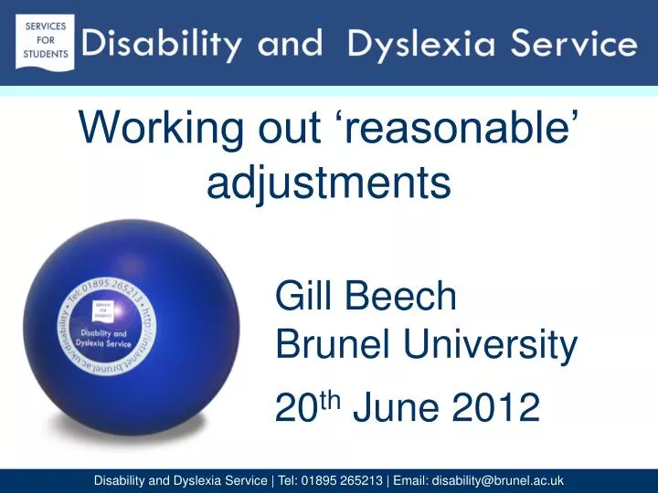working out reasonable adjustments