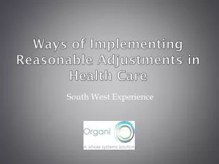 Ways of Implementing Reasonable Adjustments in Health Care