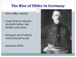 The Rise of Hitler in Germany