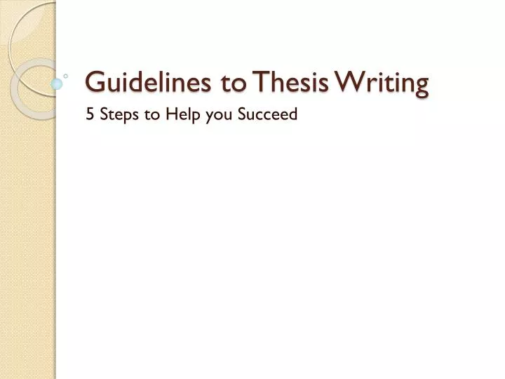 undergraduate thesis writing guidelines