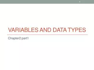 Variables and data types