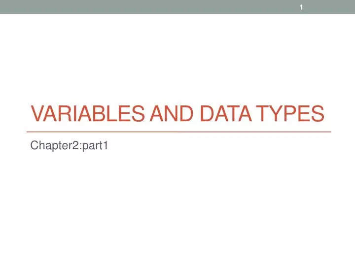 variables and data types