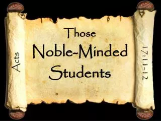 Those Noble-Minded Students