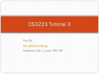 CS3223 Tutorial 3