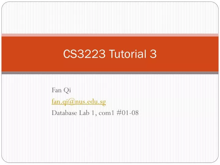 cs3223 tutorial 3
