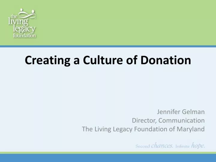 creating a culture of donation