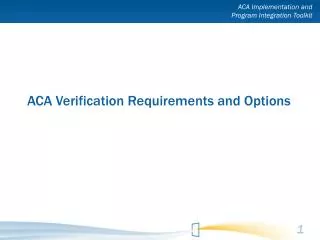 ACA Verification Requirements and Options