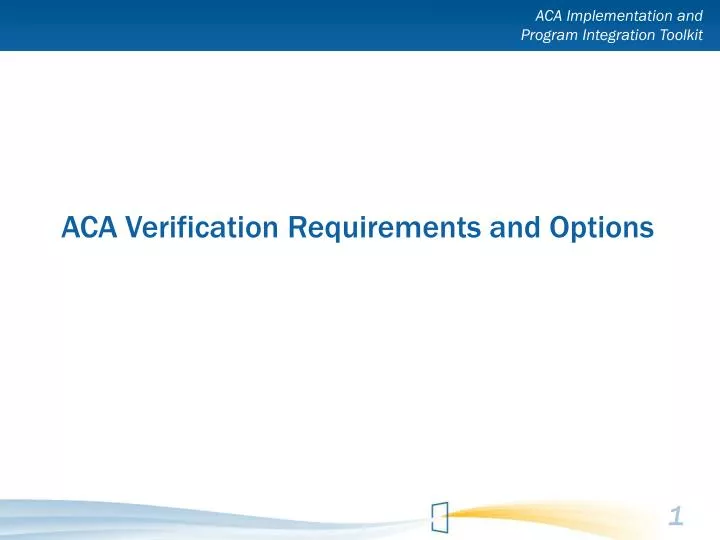 aca verification requirements and options