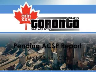 Pending ACSP Report
