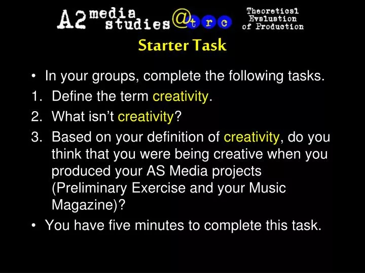 starter task