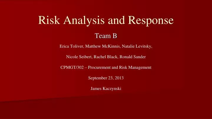risk analysis and response