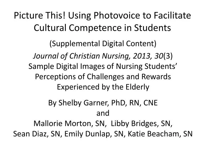 picture this using photovoice to facilitate cultural competence in students