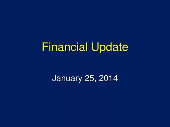 financial update