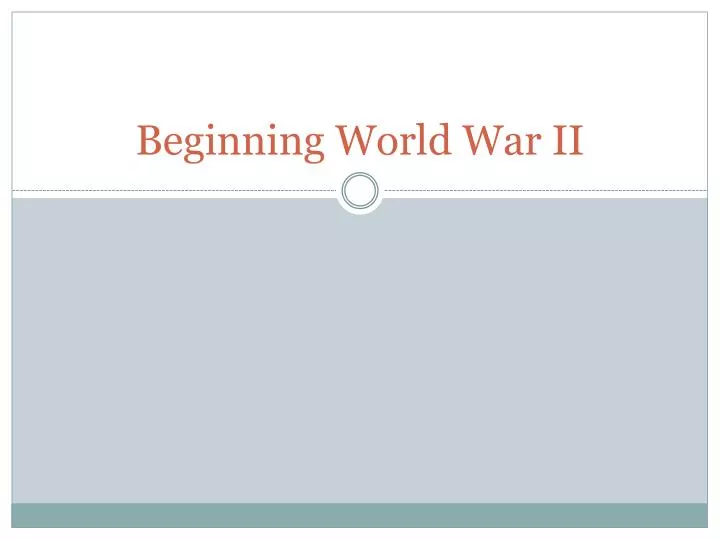 beginning world war ii