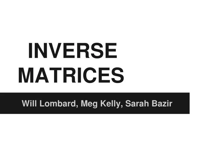 inverse matrices
