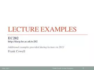 Lecture Examples