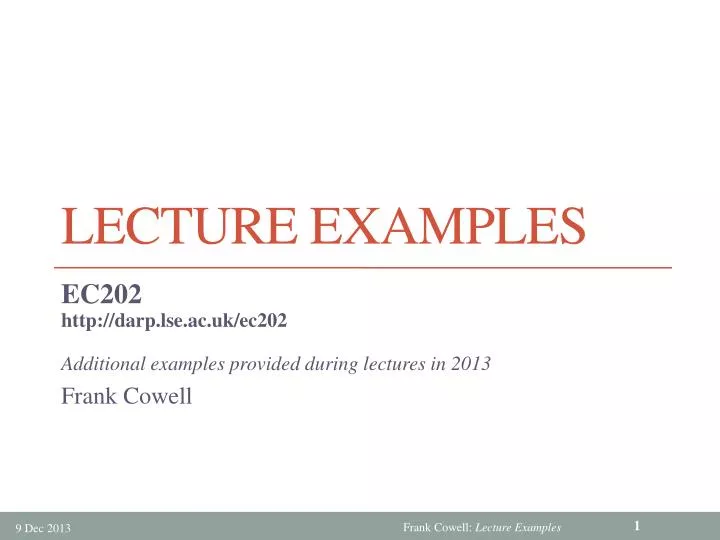 lecture examples