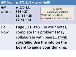 10 points 1 point per problem! Write the FULL Q&amp;A, or reword it in your answer !!!