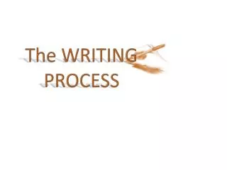 The WRITING PROCESS