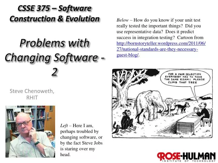 csse 375 software construction evolution problems with changing software 2