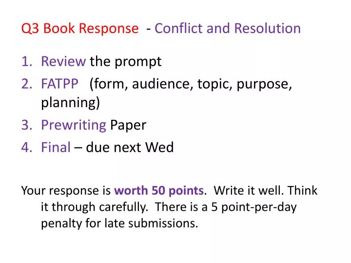q3 book response conflict and resolution