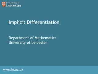 Implicit Differentiation