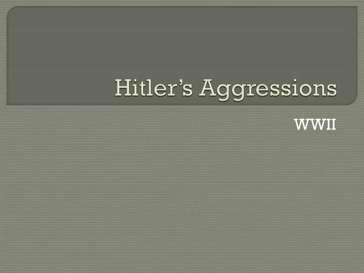 hitler s aggressions