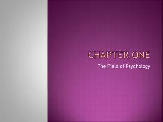 Chapter one
