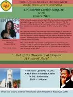 Celebrating Dr. Martin Luther King, Jr. with Lisette Titre: A Journey into Animation - slide 1