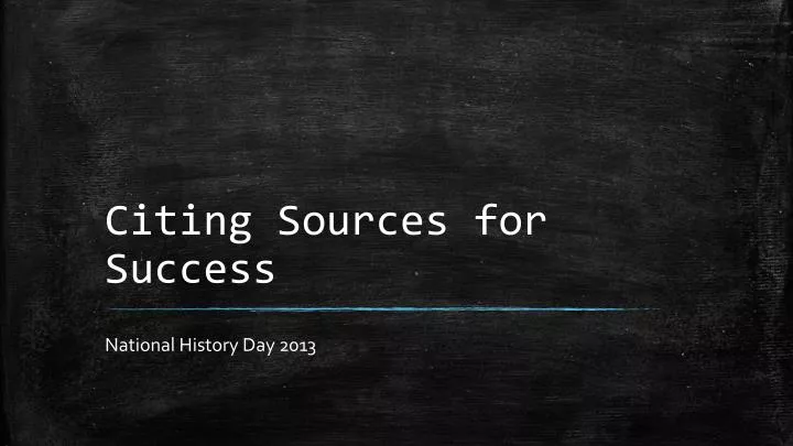 citing sources for success