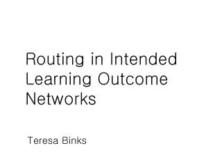 Routing in Intended Learning Outcome Networks
