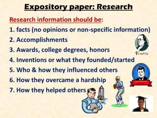 Expository paper: Research