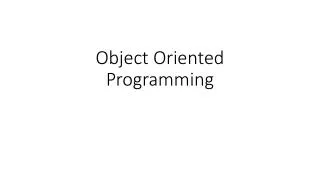object oriented programming