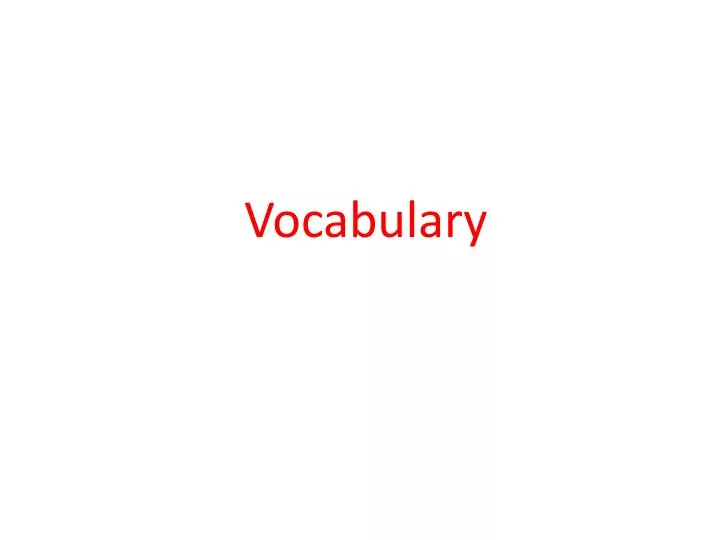 vocabulary