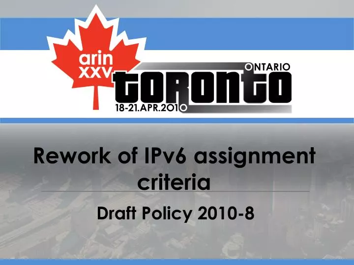 rework of ipv6 assignment criteria