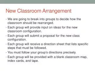 New Classroom Arrangement