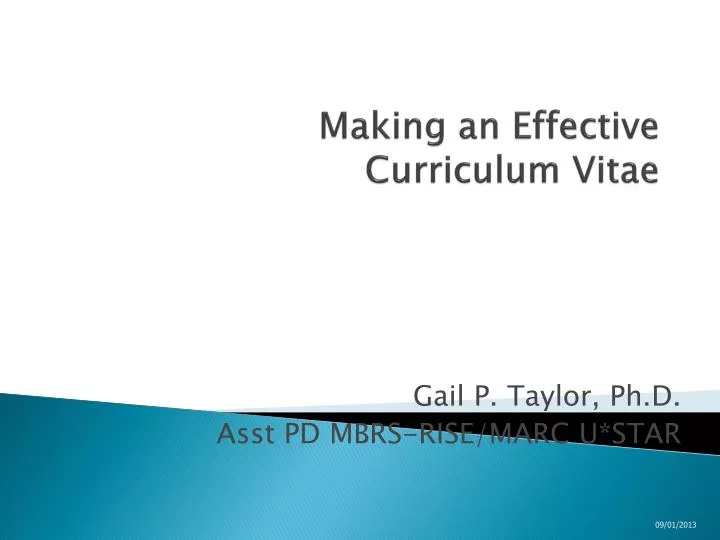 making an effective curriculum vitae