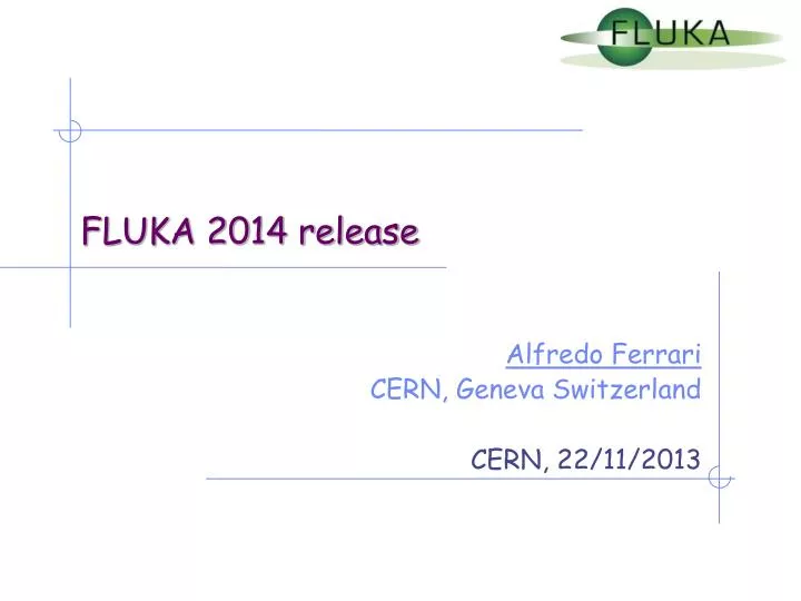 fluka 2014 release