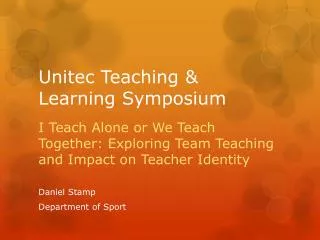 Unitec Teaching &amp; Learning Symposium