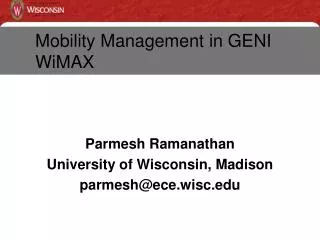 Mobility Management in GENI WiMAX