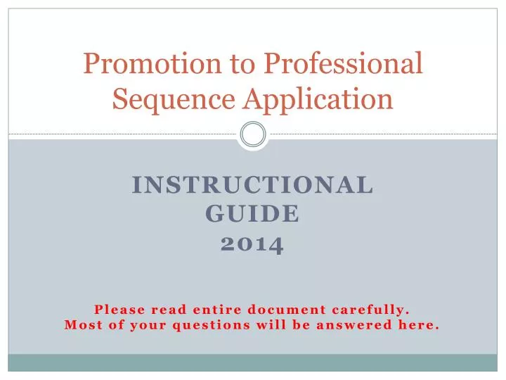 promotion to professional sequence application