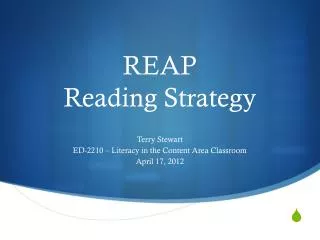 REAP Reading Strategy